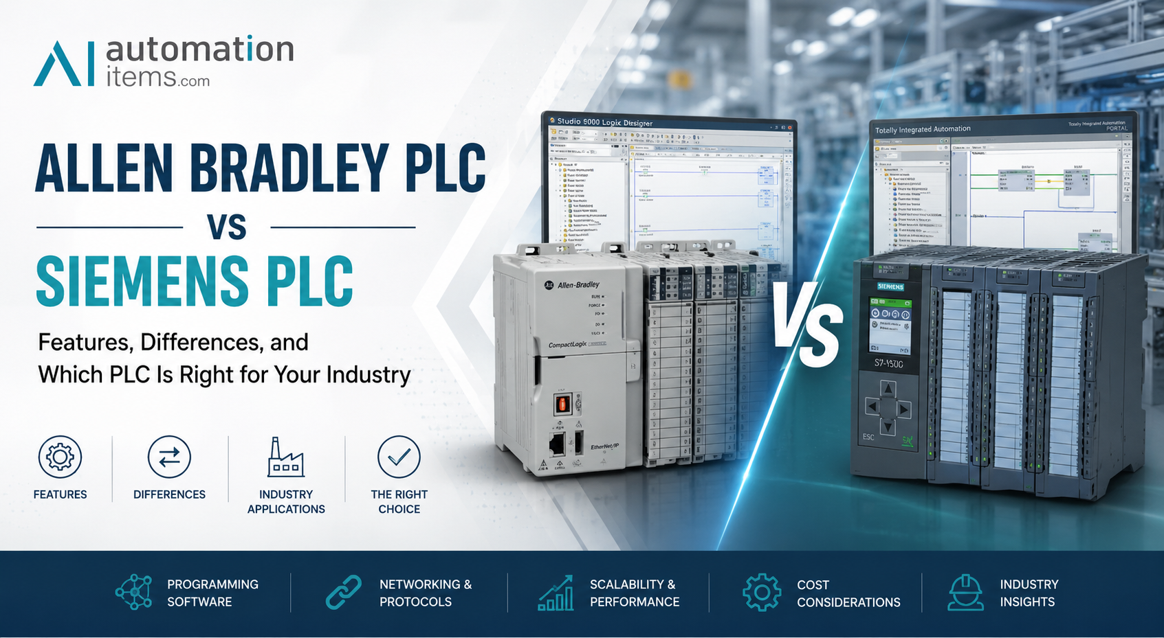 Allen Bradley PLC vs Siemens PLC: Features, Differences, and Which PLC Is Right for Your Industry